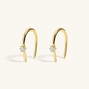 Maison Miru Shooting Star Open Hoop Earrings Gold - One Size